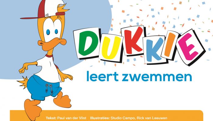 Dukkie_leert_zwemmen